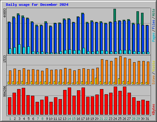 Daily usage for December 2024