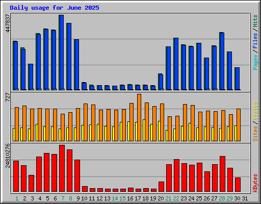 Daily usage for June 2025