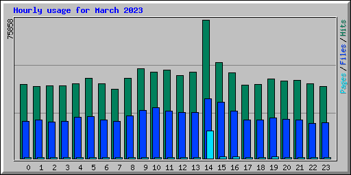 Hourly usage for March 2023