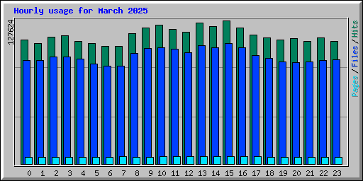 Hourly usage for March 2025