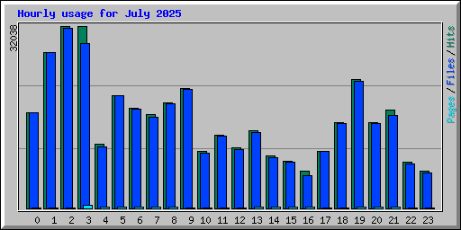 Hourly usage for July 2025